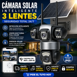 Cámara Profesional Solar Inteligente de 3 Lentes